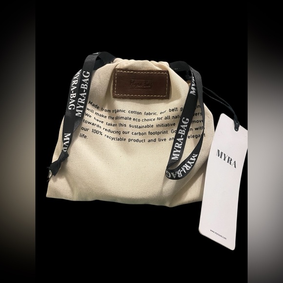 NWT in Heavy Canvas Dust Bag Myra Bag Leather & Beaded Western Belt with Buckle - Picture 9 of 9